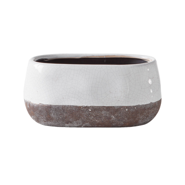 Ceramic Crackle 2 Tone Oval Vase