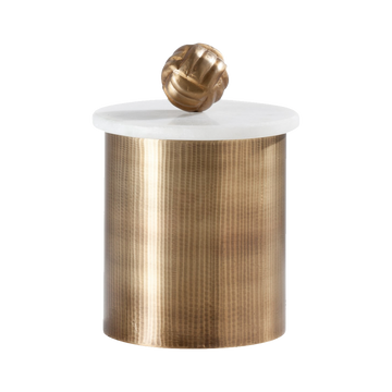 Marble topped brass canister (Small)