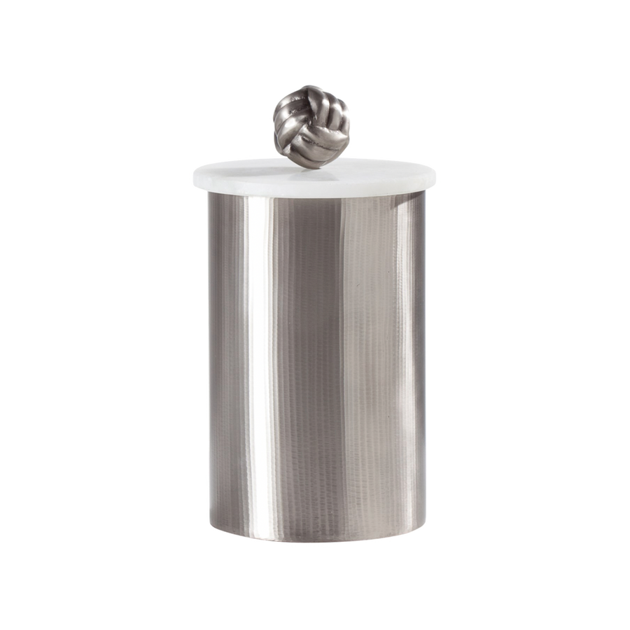 Marble topped canister - Antique pewter Large