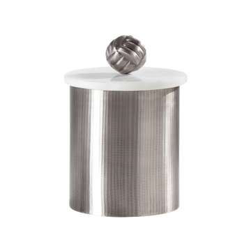 Marble topped canister - Antique pewter Small