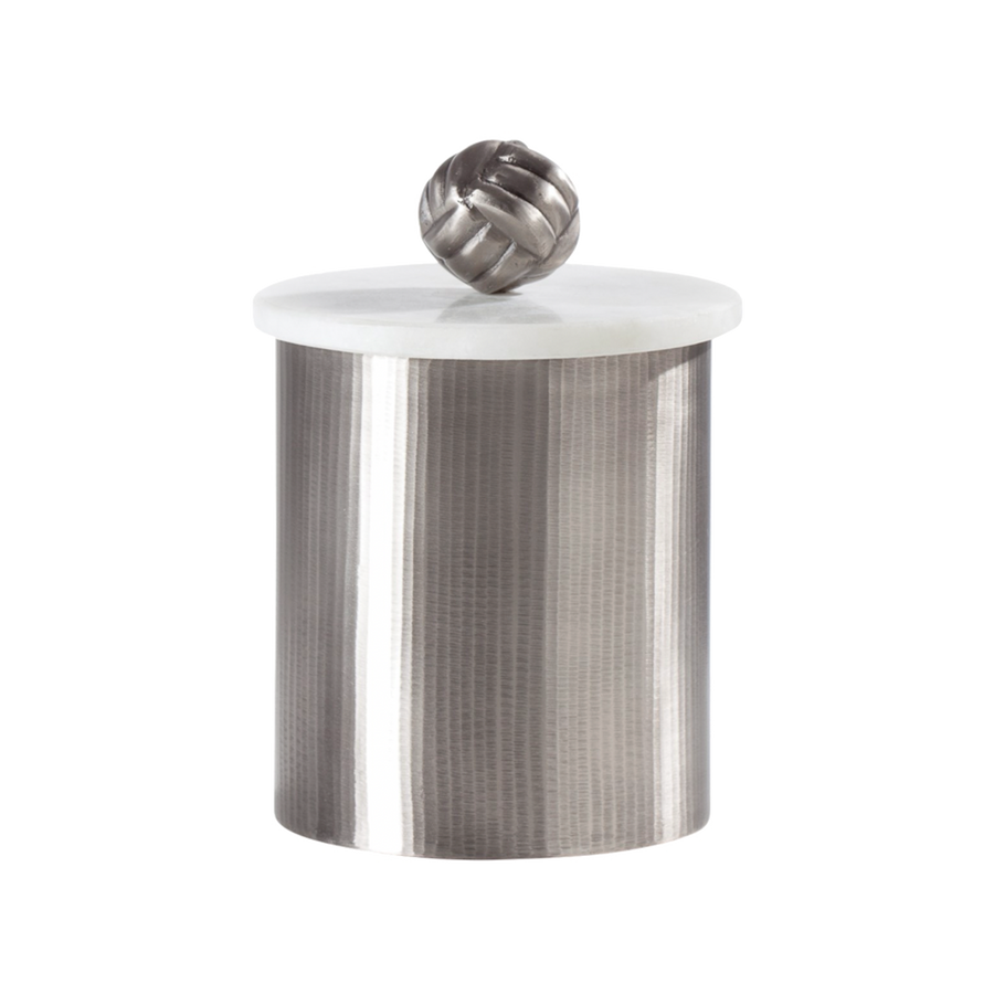 Marble topped canister - Antique pewter Small