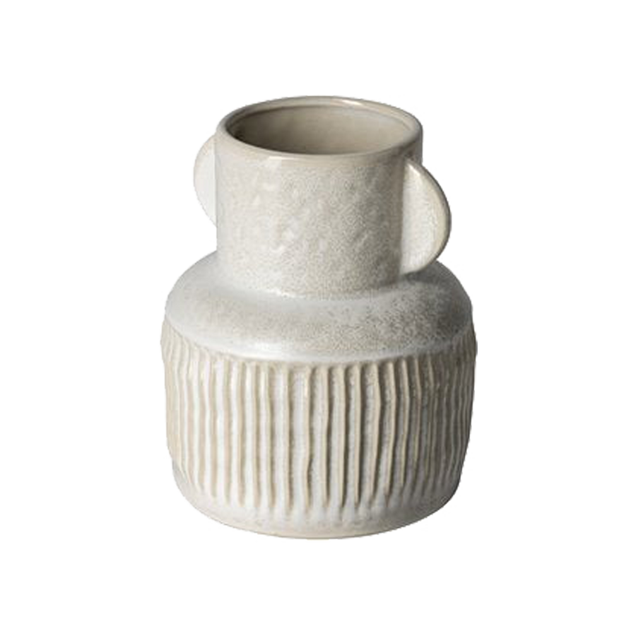 Ribbed ceramic vase small