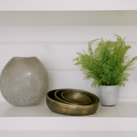 3 Piece Metal Decorative Bowl Set in Gold