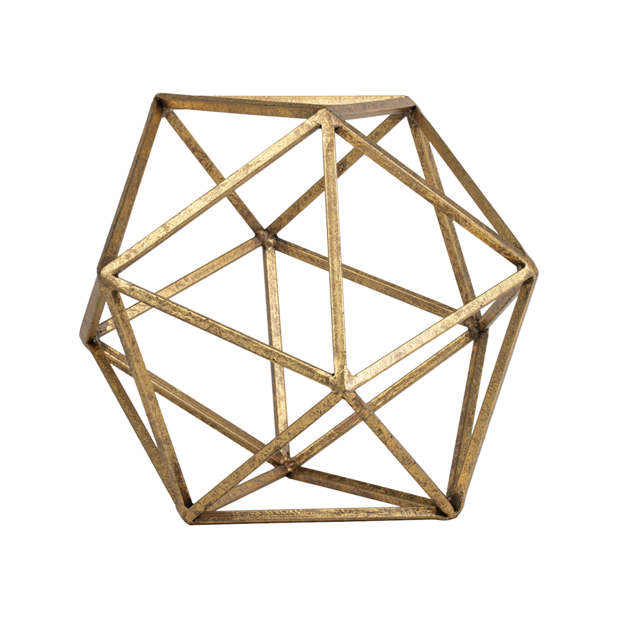Gold polygon sculpture Large