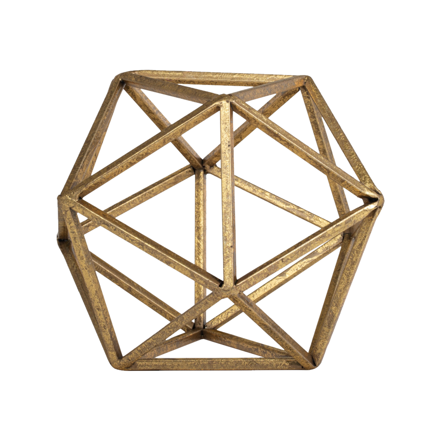 Gold polygon sculpture Small